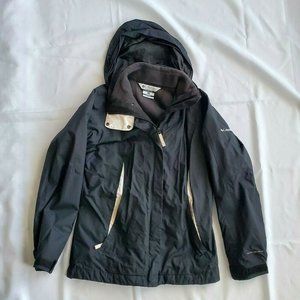 Columbia Omni-Shield Interchange Windbreaker Jacket Women's Size Small Black EUC